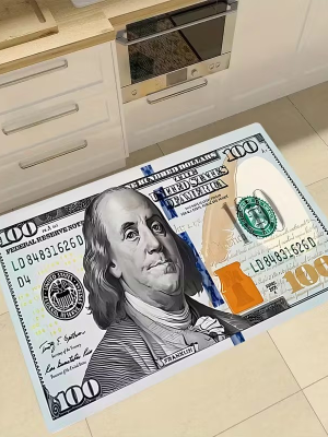 Alfombradolar-1 Alfombra antideslizante con estampado de Dólar