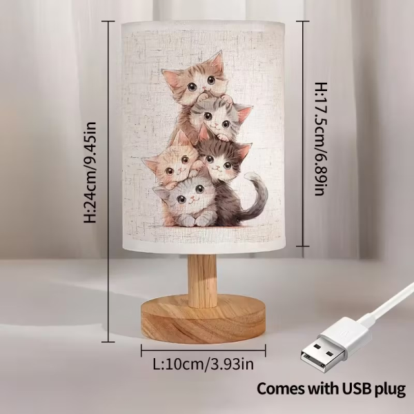 Lamparagato-4 Lámpara de ambiente estampado de gatitos