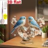 Pajaros-1 Decoración con Base Bluebird en Forma de Corazón