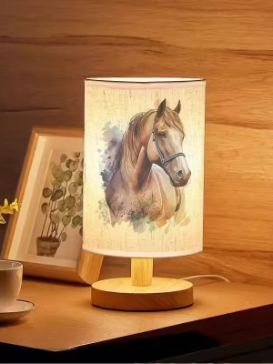 lamparacaballo-1 Lámpara de Mesita con Pintura de Caballo