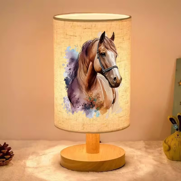 lamparacaballo-2 Lámpara de Mesita con Pintura de Caballo